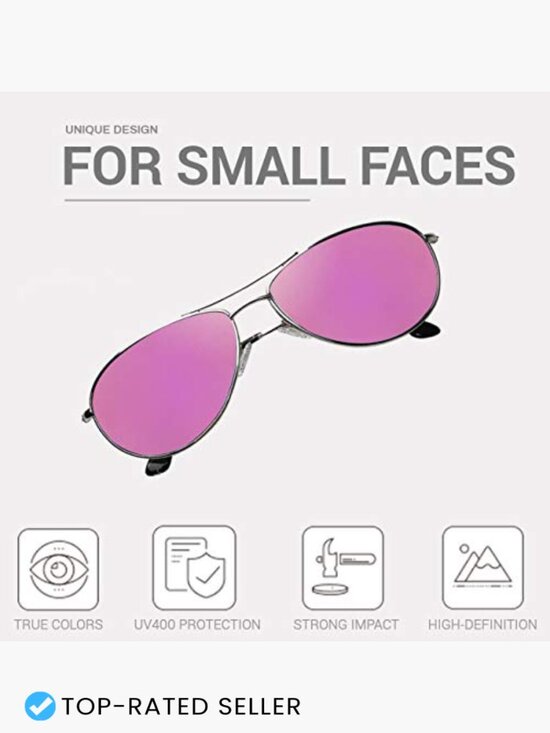 Polarized Aviator Sunglasses for Small Narrow Face Unisex Classic Retro Style main image 5